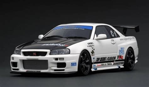 IG Model Nissan Skyline GTR34 TOP SECRET White JDM Emirates