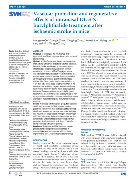 Pdf Vascular Protection And Regenerative Effects Of Intranasal Dl N