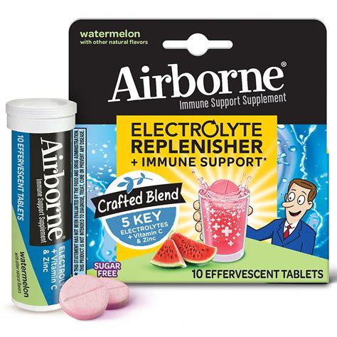 Airborne Electrolyte Replenisher Immune Support Effervescent Tablets