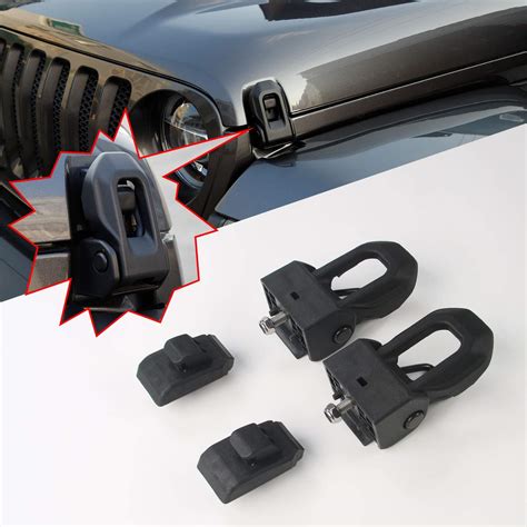 Hood Latch Hood Lock Catch Bracket Latches Buckle Kit For Jeep Wrangler