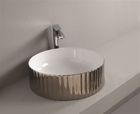 Lavabo Da Appoggio Rotondo In Ceramica Millerighe By Artceram Design