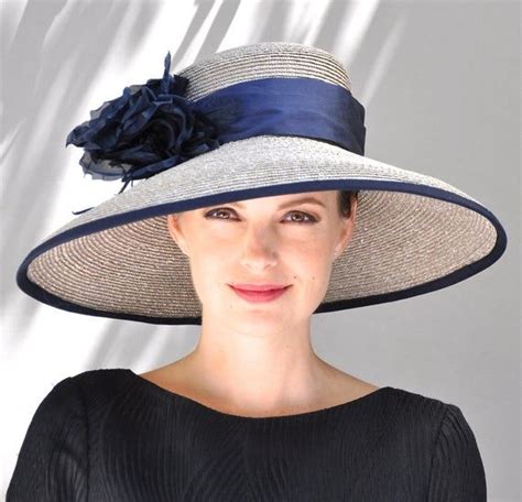 Wedding Hat Ladies Navy Blue Hat Formal Hat Women S Navy Hat Royal Ascot Hatbig Hat Special