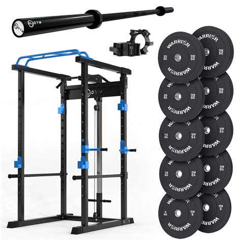 Weights Set With Squat Rack And Power 7ft Barbell HyGYM