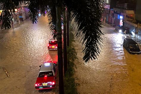 Record rainfall floods Hong Kong days after typhoon