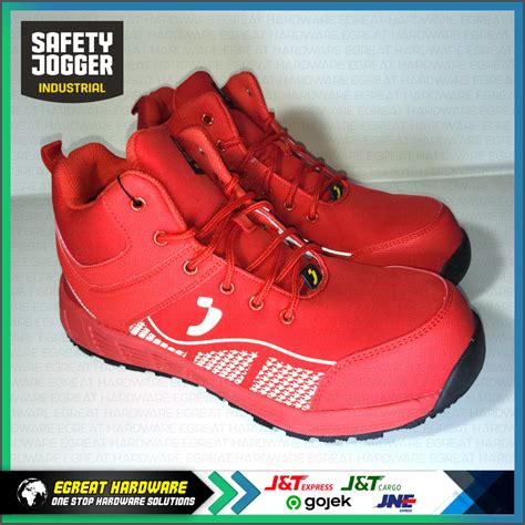 Jual Sepatu Safety Jogger Milos Red S P Mid S Ps Sr Esd Fo Hro Toecap