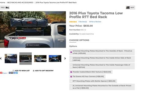 NorCal Bay Area Metal Fab BAMF 2016 Toyota Tacoma Low Profile RTT Bed