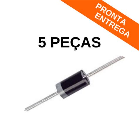 Kit 5 peças - Diodo SR5100 5A 100V DO-201AD (SB5100 / MBR5100) Diodo ...