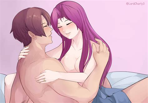 Rule 34 1boy 1girls Athena Asamiya Bed Bedroom Breasts Brown Hair Charlyarts10 Artist