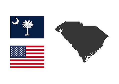 Premium Vector South Carolina State Of Usa South Carolina Flag And