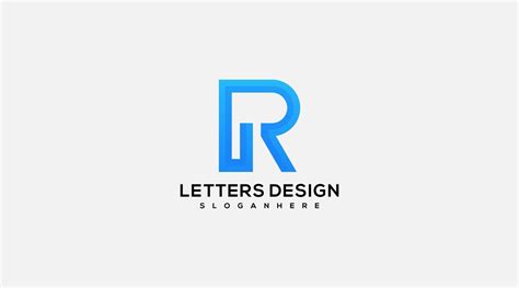 Initial Letter R blue logo design symbol vector 16030719 Vector Art at ...