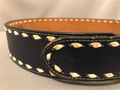 Vintage Tony Lama Western Belt In Night Blue Sz 28 Fits Etsy