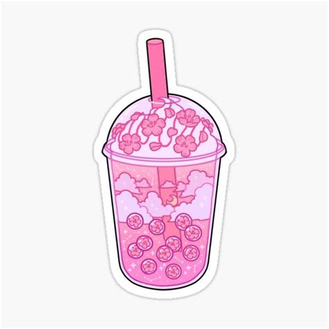 Wave Boba Sticker For Sale By Freshbobatae Cute Stickers Kawaii