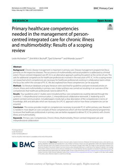 PDF Primary Healthcare Competencies Needed In The Management Of