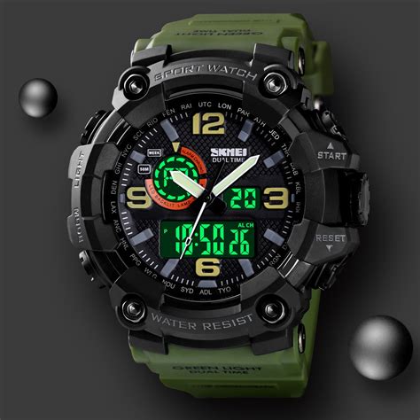 SKMEI 1520 Top Luxury Dual Display Sport Watch Men Waterproof Countdown ...