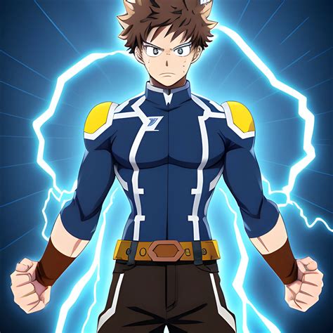 My Hero Academia Male Oc With Brown Hair And Brown Eyes And Blue Arthub Ai