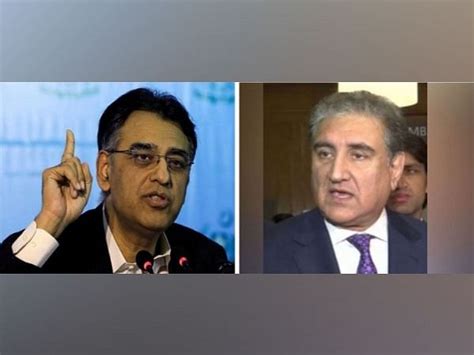 Pakistan Tehreek E Insaf Leaders Shah Mahmood Qureshi Asad Umar Appear