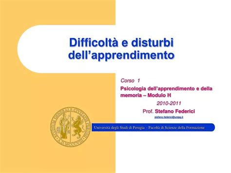 Ppt Difficolt E Disturbi Dellapprendimento Powerpoint Presentation