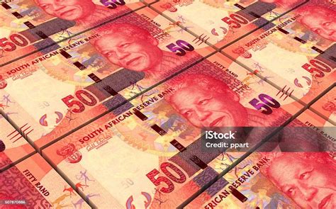 South African Rands Bills Stacks Background Stock Photo Download