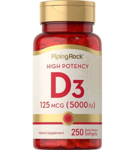 Купить Витамин D3 Piping Rock High Potency Vitamin D3 5000 IU 250 ...
