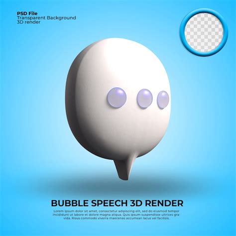 Discurso De Burbuja 3d Render Png Transparente Archivo PSD Premium