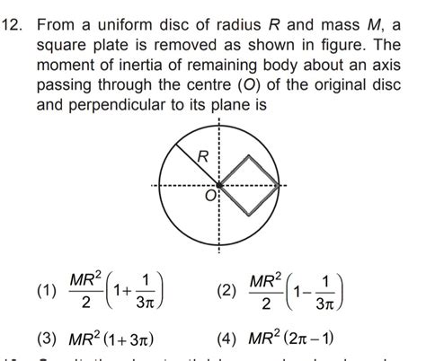 The Moment Of Inertia Of A Uniform Circular Disc Of Radius R And Mass M Images And Photos Finder