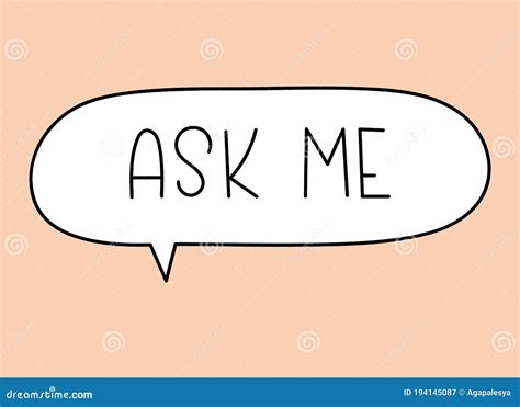 Ask Me Inscription Handwritten Lettering Illustration Black Vector