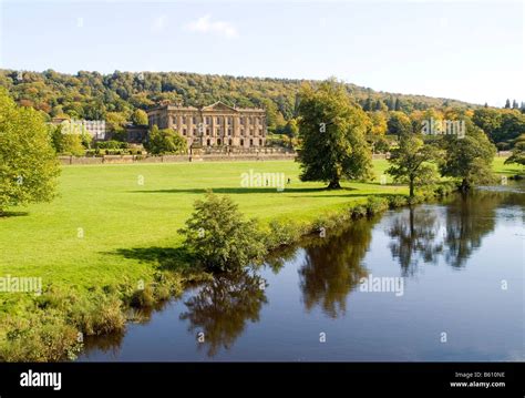 Chatsworth House Estate And The Derwent River In The Peak District