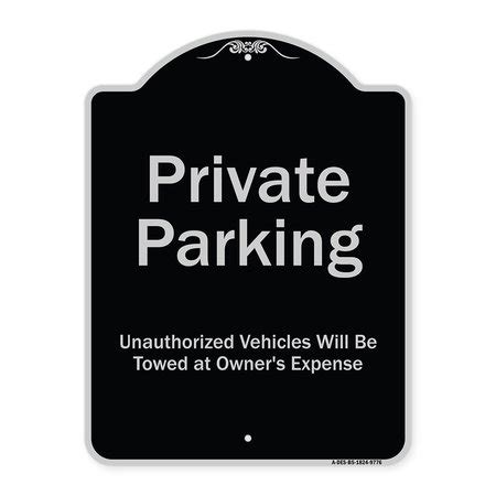 Signmission Designer Series Private Parking Unauthorized Vehicles Will