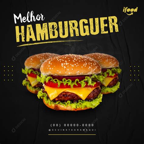 Hamb Rguer Hamburguerias Social Media Psd Edit Vel Delivery Ifood