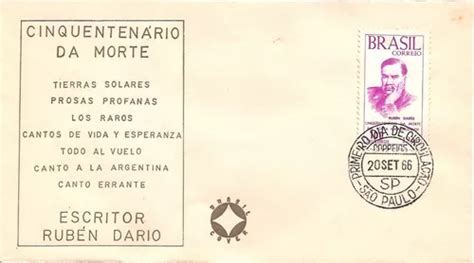 Fdc Cbc Selo Poeta Escritor Rub N Dario Sp Mercadolivre