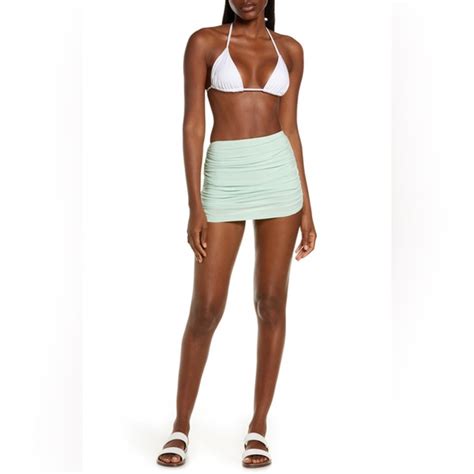 Norma Kamali Swim New Bill Ruched Swim Skirt Norma Kamali Bikini