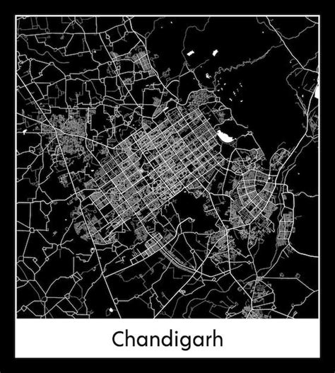 Premium Vector Minimal City Map Of Chandigarh India Asia City