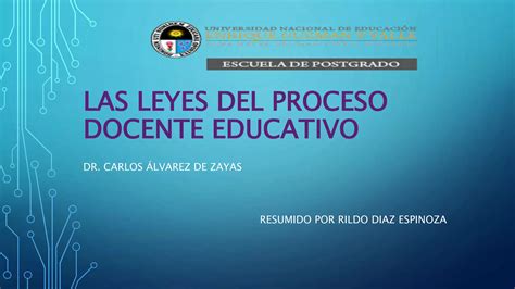 Las Leyes Del Proceso Docente Educativo PPT