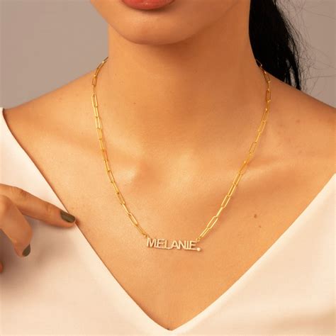 14k Gold Name Necklace Diamond Name Necklace Silver Pave Name Necklace Personalized Choker