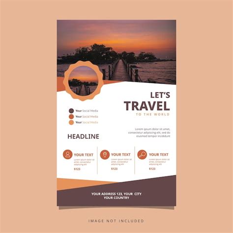 Reise tour urlaub urlaub flyer broschüre poster leerzeichen design