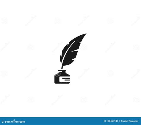 Inkwell And Feather Pen Logo Template Ink Bottle And Quill Pen Vector