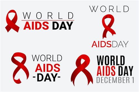 Conceito De Rótulos Do Dia Mundial Da Aids Vetor Grátis