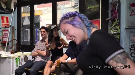 Skinny Blonde Gangbanged In Public