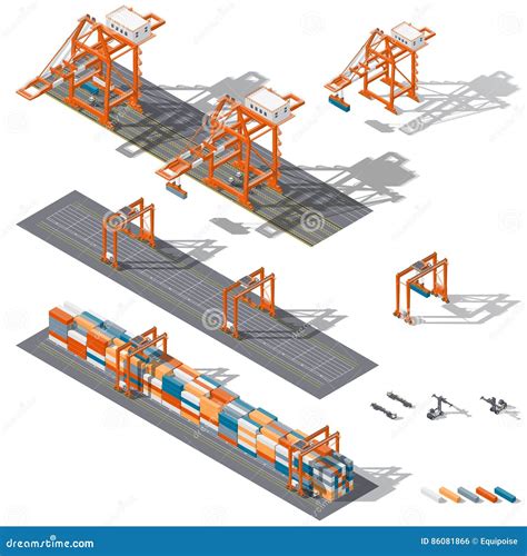 Sea Container Terminal. Ship-to-shore, and Storage Containers Zone ...