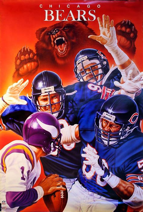 pro football journal presents nfl art  chicago bears poster
