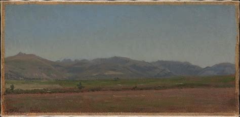 Oil Painting Replica Landscape With Distant Mountains By Auguste