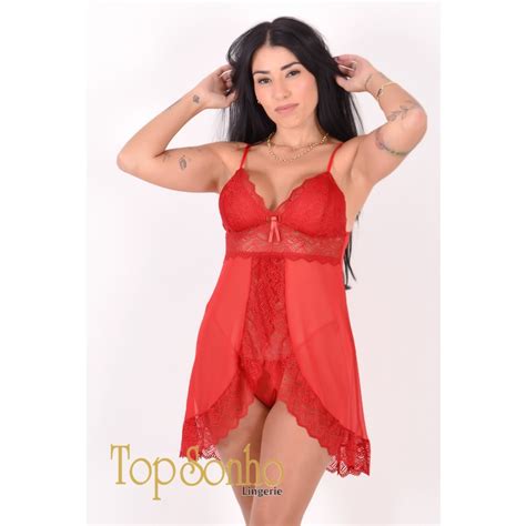 Camisola Lingerie Sexy Tule Abertura Frontal E Calcinha Shopee Brasil