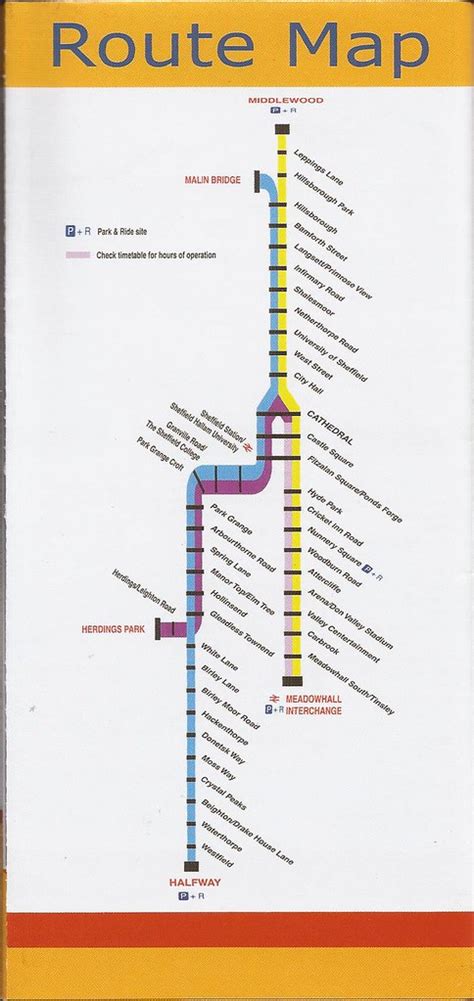 Sheffield Supertram Route Map From Timetable Guide Janua Flickr