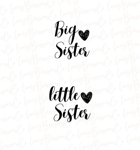 Big Sister Little Sister Svg File Png File Big Sister Little Sister Svg Digital File Svg For