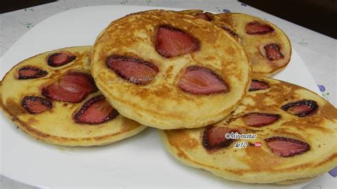 Como Hacer Hot Cakes Con Fresa Youtube