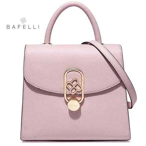 BAFELLI split leather box shoulder bag hasp crossbody bags oval buckle ...