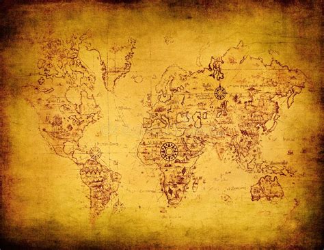 Ancient Map Of The World Stock Illustration Illustration Of Dirty