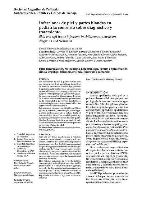 Infecciones De Piel Y Partes Blandas En Pediatr Iacutea Consenso Sobre