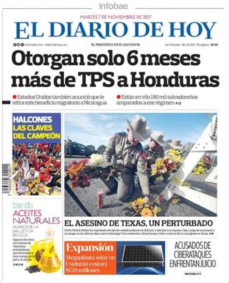 El Diario De Hoy El Salvador Martes 07 De Noviembre De 2017 Infobae