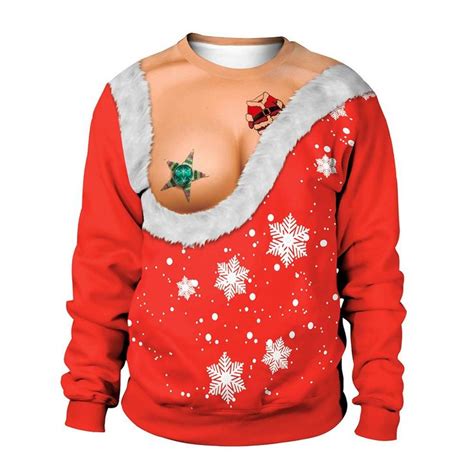 Couple Christmas Spoof Printed Round Neck Sweatshirt Christmas Sweaters Mens Ugly Christmas